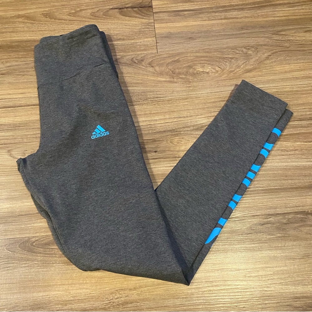 grey and blue adidas leggings size xs NWT